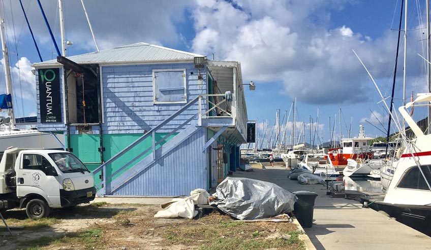 A Quantum sail loft in Nanny Cay Marina, BVI