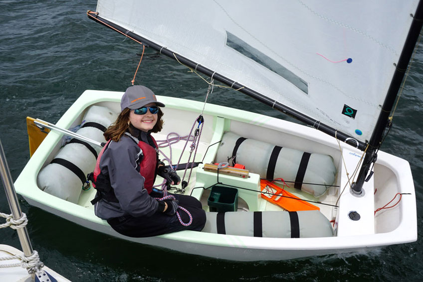 Sailor Kelly Bates in her opti.